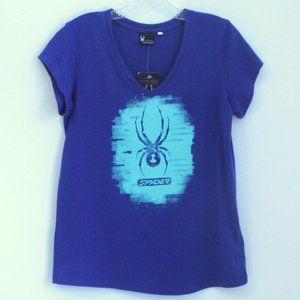 NWT Spyder Allure Graphic VNeck TShirt Royal Blue Size Medium